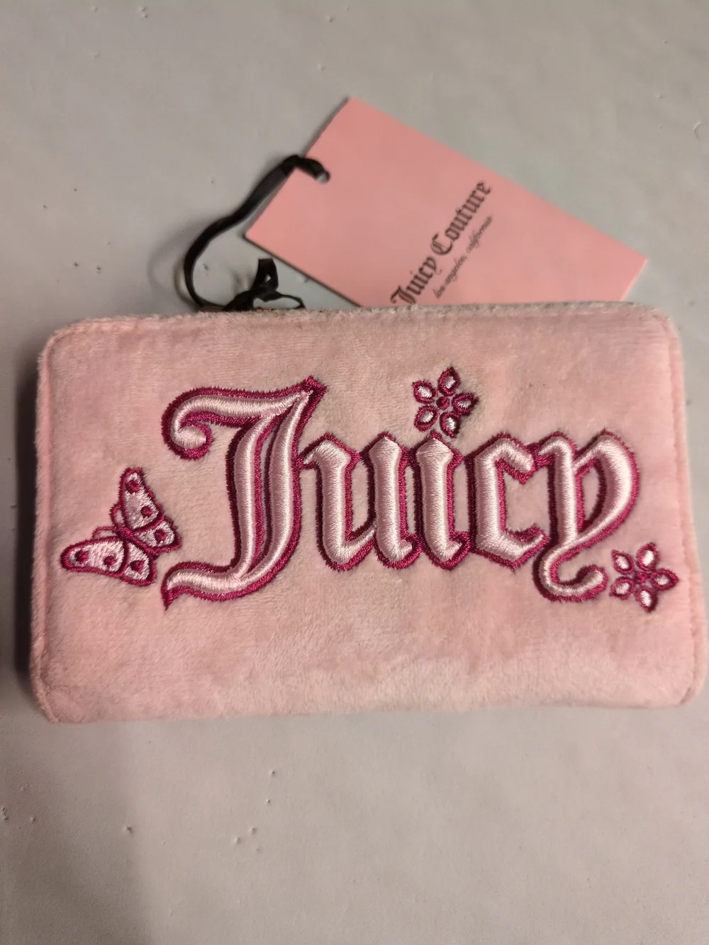 Juicy Couture Pink Plush 'Juicy' Zip Wallet